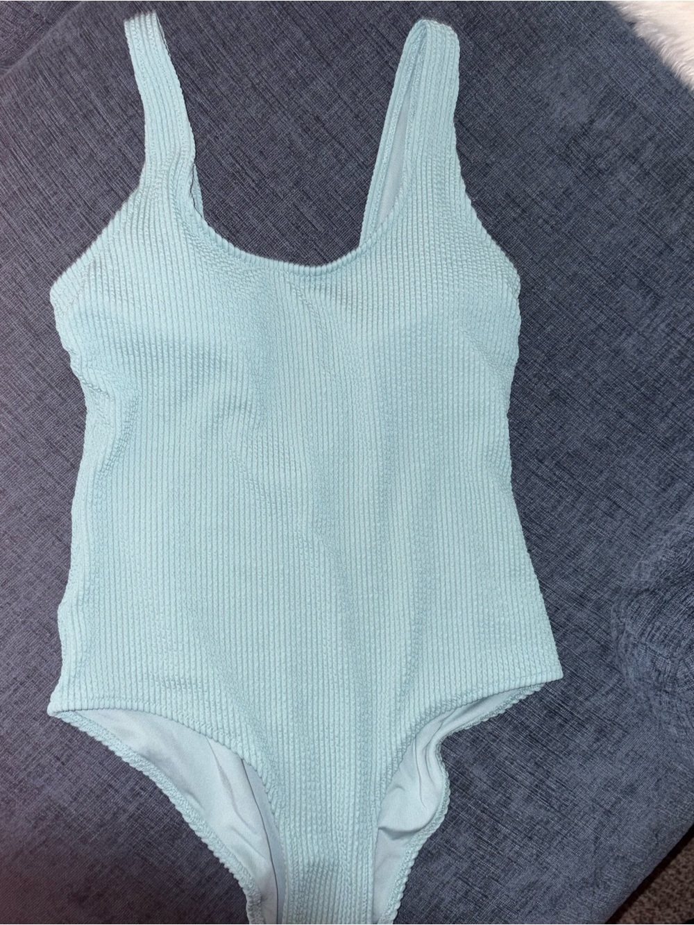H&M Small Light Aqua Textured One-Piece Swimsuit